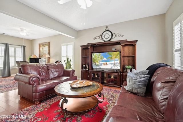 417 Pennington Loop, Myrtle Beach, SC 29588 - living room featuring a ceiling fan and wood finished floors