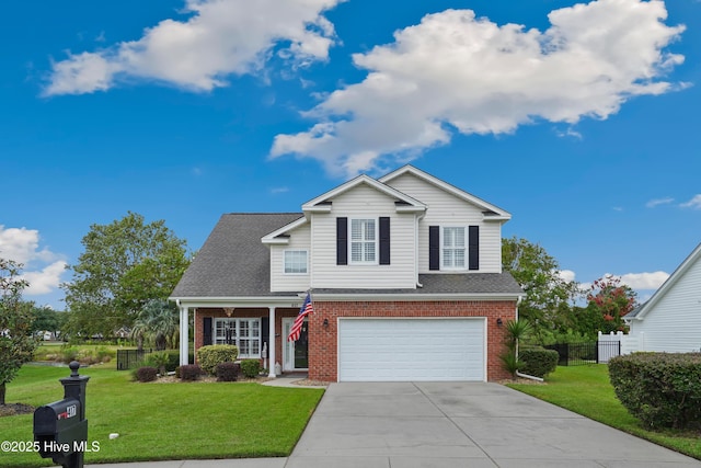 417 Pennington Loop, Myrtle Beach, SC 29588 - traditional-style home with brick siding, driveway, an attached garage, and a shingled roof
