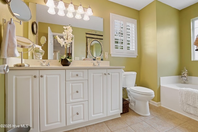 417 Pennington Loop, Myrtle Beach, SC 29588 - full bath featuring toilet, tile patterned floors, a bath, double vanity, and baseboards