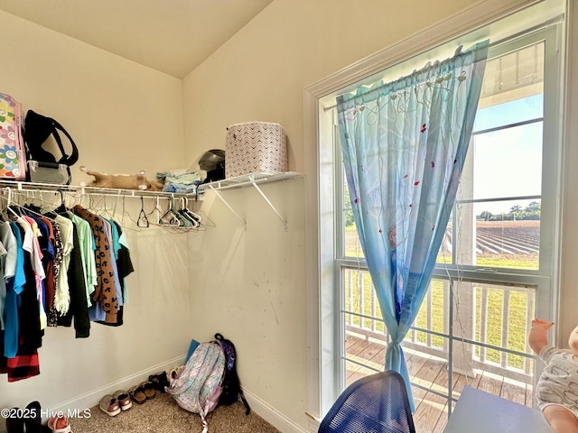 101 Pete Bunch Ln, Hobbsville, NC 27946 - spacious closet featuring vaulted ceiling and carpet