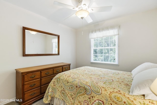 bedroom featuring a ceiling fan