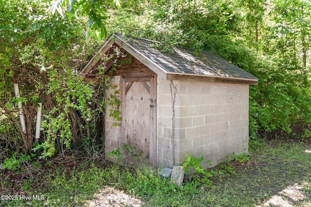 view of shed