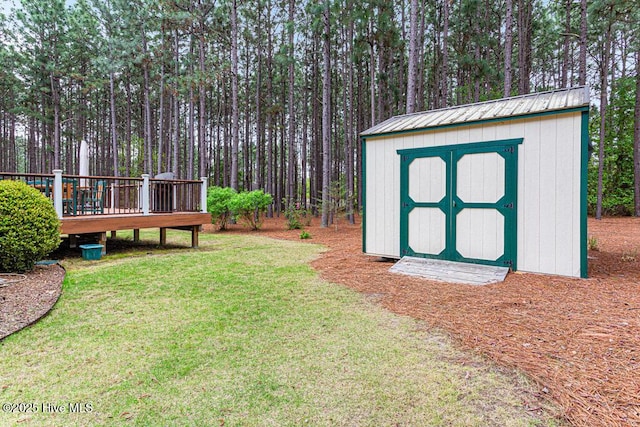 1 Eliot Ct, Jackson Springs, NC 27281 - view of green lawn featuring a deck