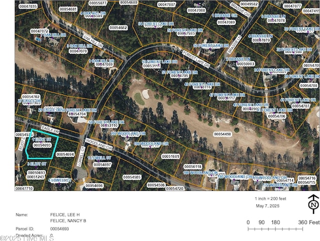 1 Eliot Ct, Jackson Springs, NC 27281 - aerial map of property and surrounding area featuring property parcel outlined