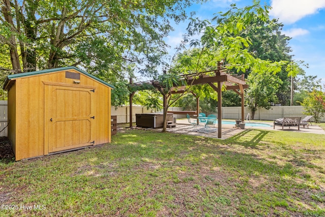113 S Canal St, Whiteville, NC 28472 - view of yard with a storage shed, a patio, an outbuilding, and a pergola