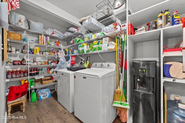 171 Adams Ln, Washington, NC 27889 - laundry area featuring wood finished floors and washer and dryer