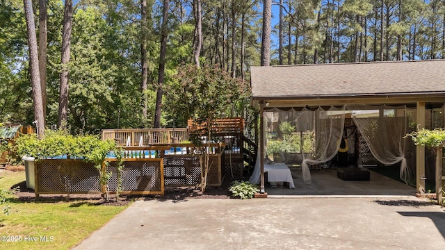 224 Westview Park Dr, Rocky Mount, NC 27804 - view of patio / terrace with a deck and view of scattered trees