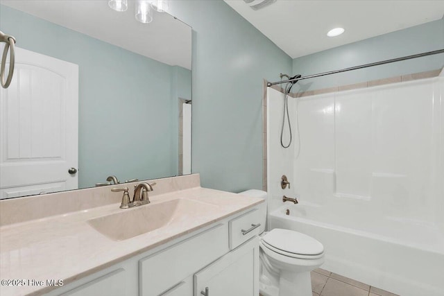 107 Meadowview Pl, Whispering Pines, NC 28327 - bathroom featuring vanity, tile patterned floors, and bathtub / shower combination
