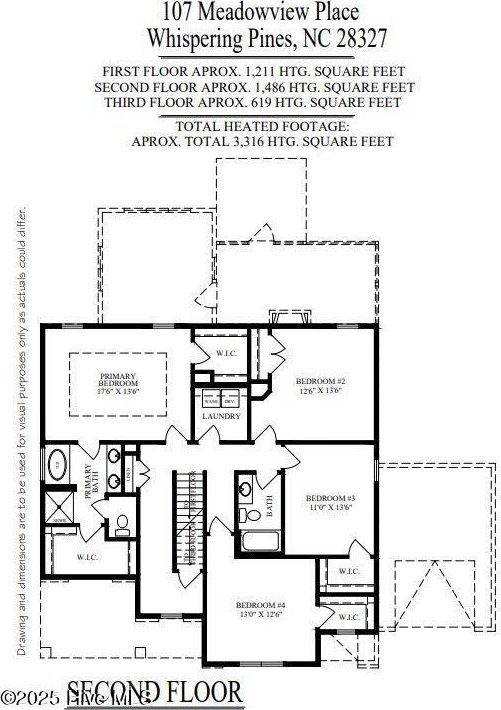 107 Meadowview Pl, Whispering Pines, NC 28327 - view of property floor plan