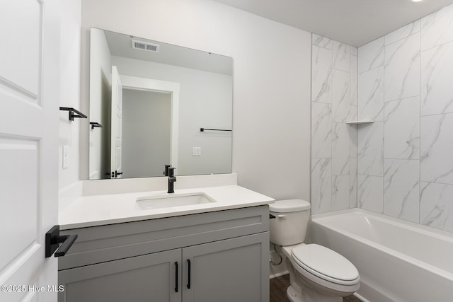 778 Hollybriar Loop Rd SE, Bolivia, NC 28422 - bathroom featuring vanity, toilet, and shower / bathtub combination