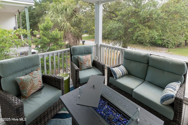 deck featuring an outdoor living space