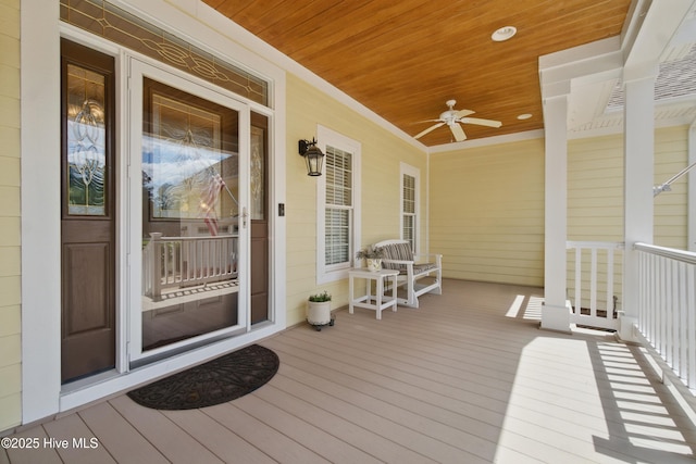 127 Meherrin River Dr, Hertford, NC 27944 - wooden porch with ceiling fan