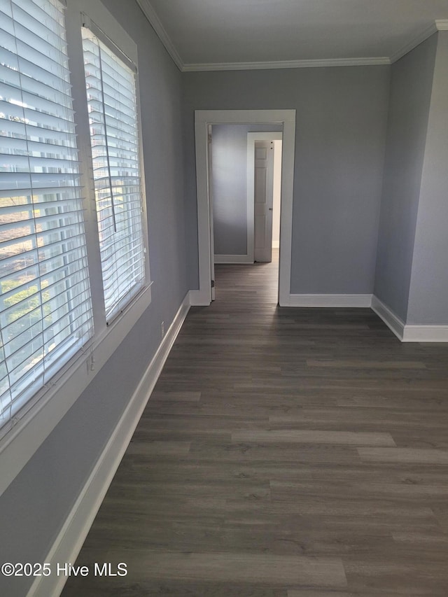 4384 Race Track Rd, Grifton, NC 28530 - unfurnished room featuring baseboards, ornamental molding, and dark wood-style flooring