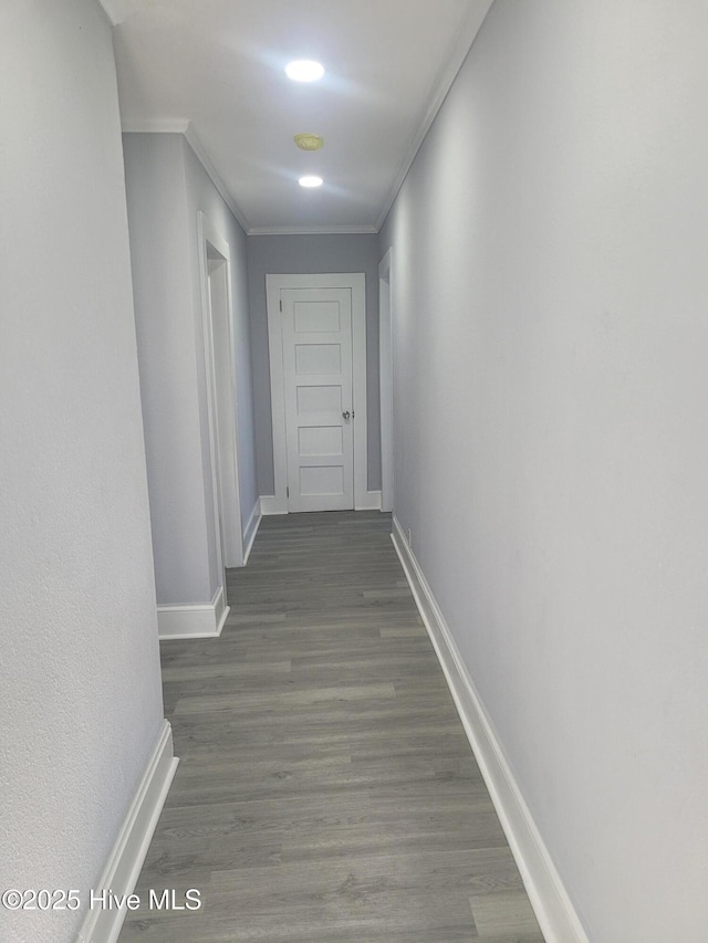 4384 Race Track Rd, Grifton, NC 28530 - hallway featuring baseboards, crown molding, and wood finished floors