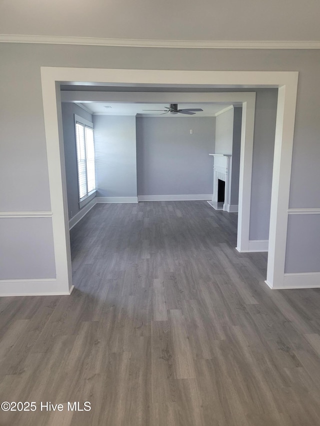 4384 Race Track Rd, Grifton, NC 28530 - hall featuring wood finished floors, baseboards, and crown molding