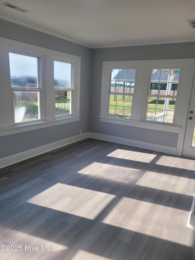 4384 Race Track Rd, Grifton, NC 28530 - spare room with wood finished floors, baseboards, and ornamental molding