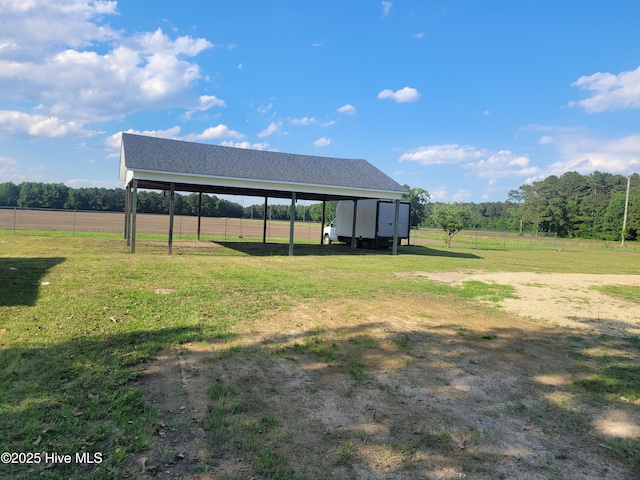 4384 Race Track Rd, Grifton, NC 28530 - view of yard with a carport and a view of countryside
