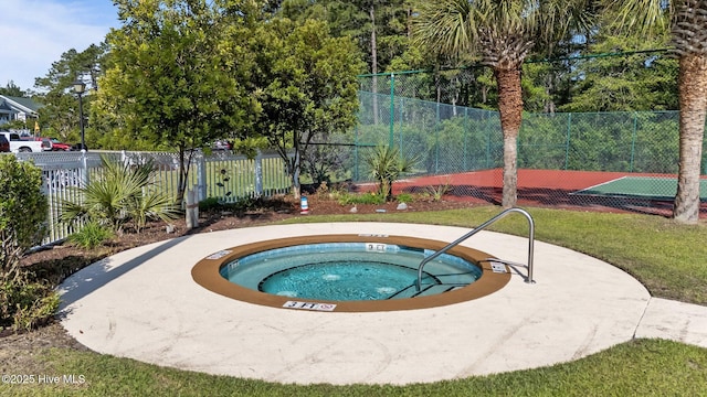 881 Great Egret Cir SW Unit 59E, Sunset Beach, NC 28468 - view of pool with fence and a hot tub