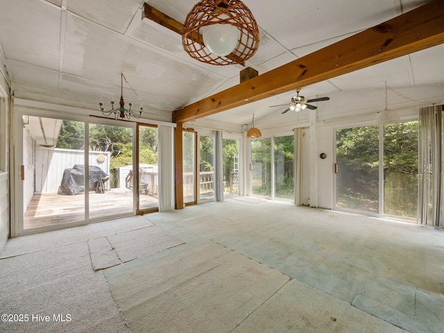 204 Cedar St, Emerald Isle, NC 28594 - unfurnished sunroom with plenty of natural light and a chandelier