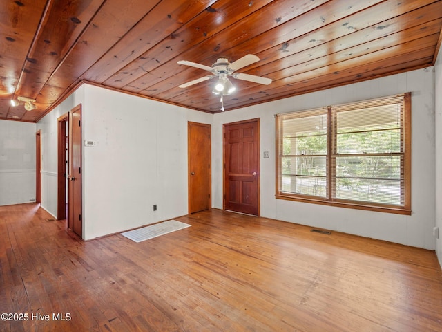 204 Cedar St, Emerald Isle, NC 28594 - empty room with wood-type flooring, a ceiling fan, and wood ceiling
