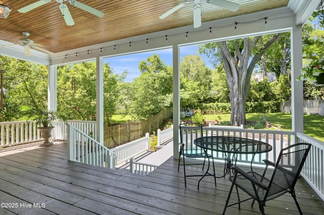 211 Ann St, Wilmington, NC 28401 - sunroom with a ceiling fan and healthy amount of natural light