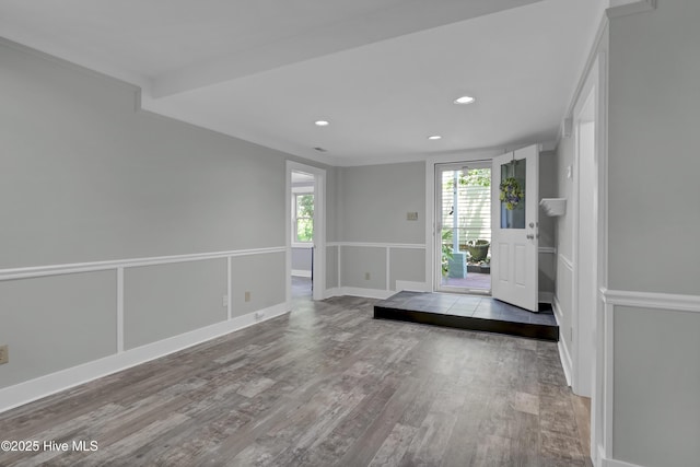 211 Ann St, Wilmington, NC 28401 - spare room featuring wood finished floors and recessed lighting
