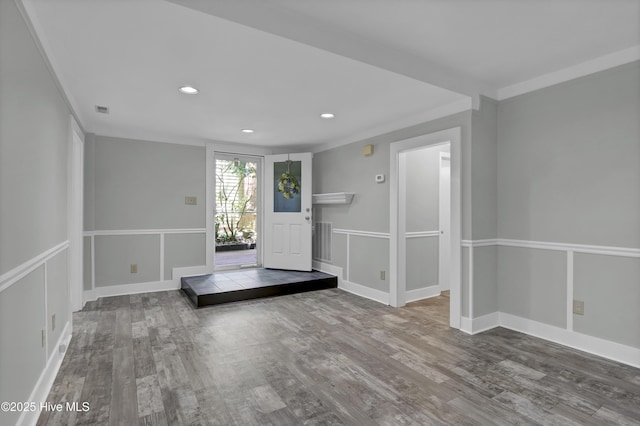 211 Ann St, Wilmington, NC 28401 - entryway featuring wood finished floors, recessed lighting, and baseboards