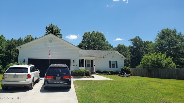 108 Beaver Creek Ct, Jacksonville, NC 28540 - ranch-style house with an attached garage and driveway