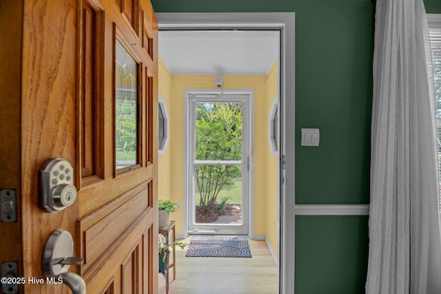 entryway featuring light wood-style floors