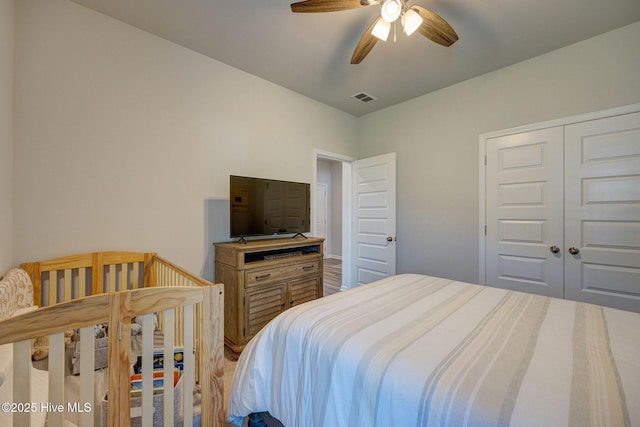 6909 English Holly Ct SW, Ocean Isle Beach, NC 28469 - bedroom featuring a closet and ceiling fan