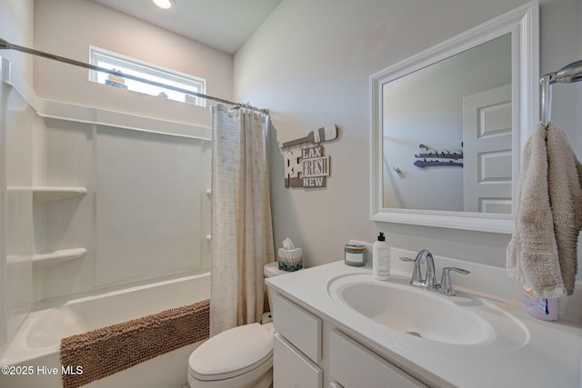 6909 English Holly Ct SW, Ocean Isle Beach, NC 28469 - full bath with toilet, shower / bath combination with curtain, and vanity