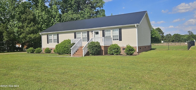1970 Old Raleigh Rd, Clinton, NC 28328 - view of front of house with crawl space and metal roof