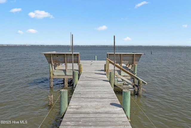 dock featuring a water view