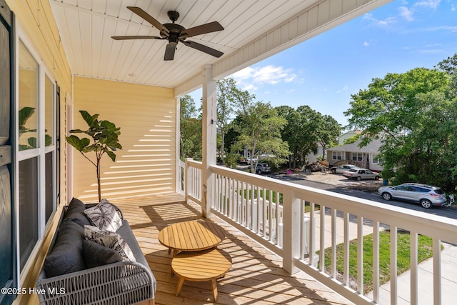 921 Whitecaps Ln, Carolina Beach, NC 28428 - porch featuring ceiling fan