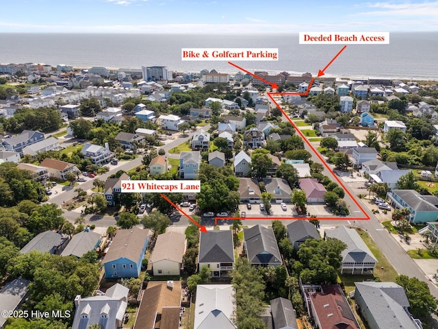 921 Whitecaps Ln, Carolina Beach, NC 28428 - aerial perspective of suburban area featuring a large body of water