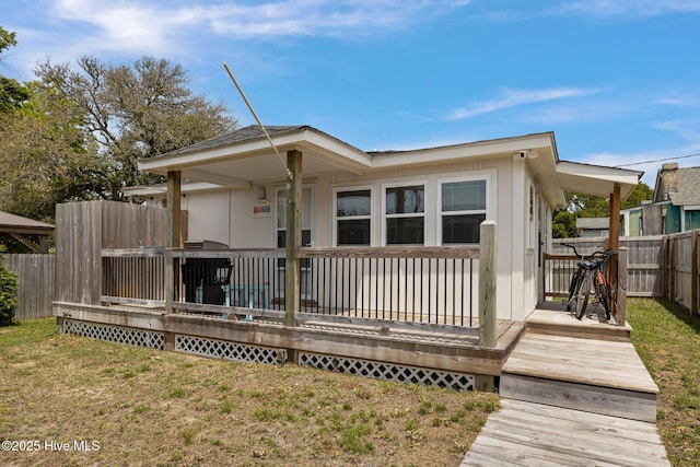 717 Cedar St Unit 1/2, Beaufort, NC 28516 - back of property with a wooden deck