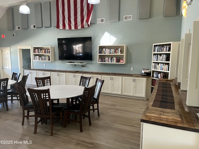 dining room with light wood finished floors