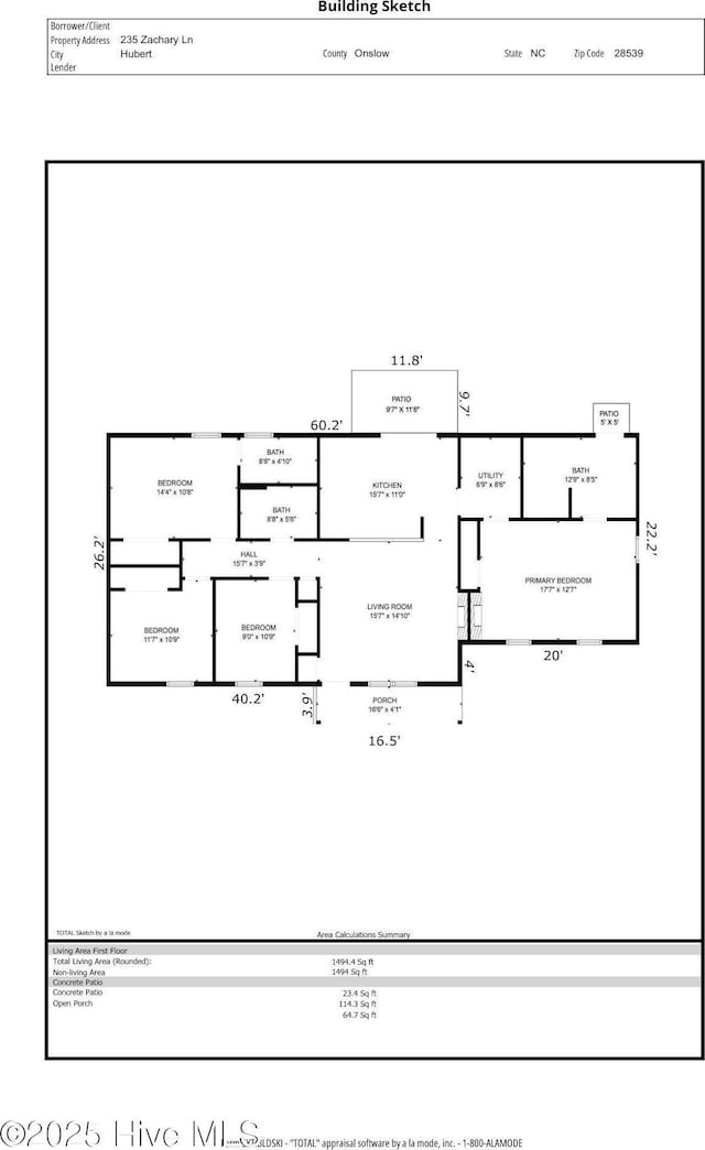 235 Zachary Ln, Hubert, NC 28539 - room layout