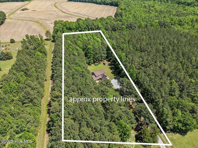 476 Paige Riddick Rd, Gates, NC 27937 - overview of rural landscape featuring property parcel outlined, a forest, and farmland