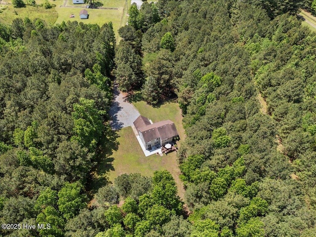 476 Paige Riddick Rd, Gates, NC 27937 - view from above of property with a forest