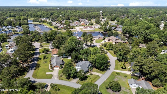 306 Channel Run Dr, New Bern, NC 28562 - aerial view of property's location with a forest, a large body of water, and nearby suburban area