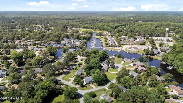306 Channel Run Dr, New Bern, NC 28562 - aerial view of residential area featuring a heavily wooded area and a large body of water
