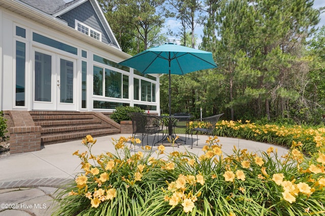 555 Dawson Creek Dr, Arapahoe, NC 28510 - view of patio with french doors