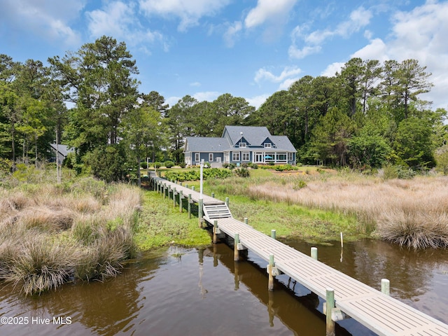 555 Dawson Creek Dr, Arapahoe, NC 28510 - dock area featuring a water view