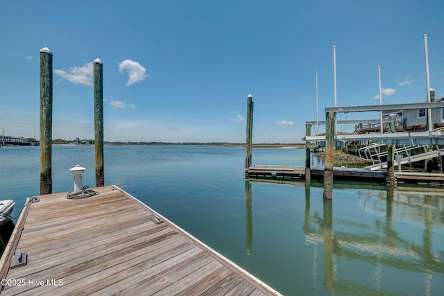 dock featuring a water view