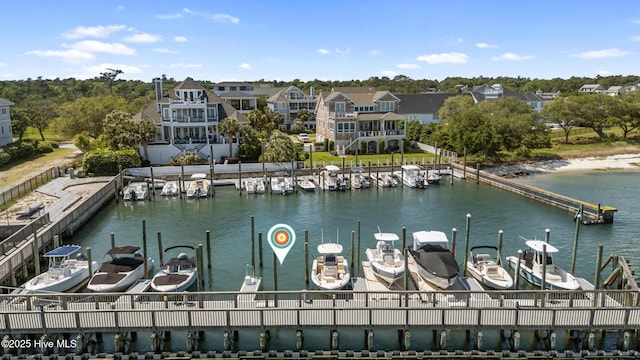water view featuring a boat dock