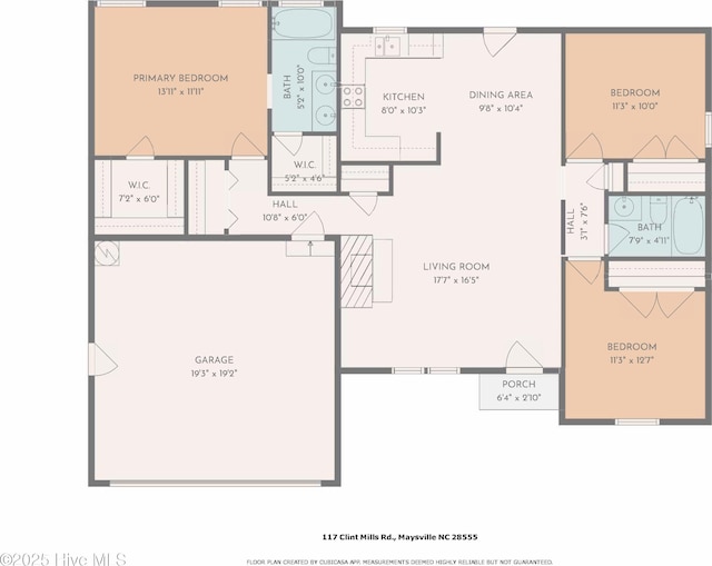 117 Clint Mills Rd, Maysville, NC 28555 - floor plan / room layout