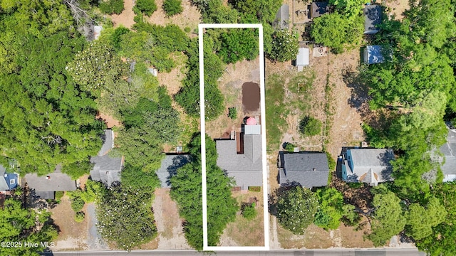 aerial view of property's location featuring property parcel outlined