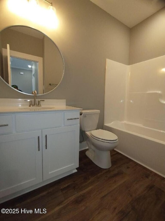 351 Newell Rd, Snow Hill, NC 28580 - full bathroom featuring wood finished floors, toilet, vanity, and shower / bath combination