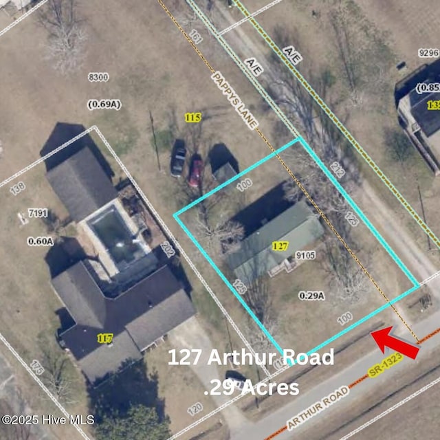 117 Arthur Rd, Beaufort, NC 28516 - map of property location featuring property boundaries highlighted